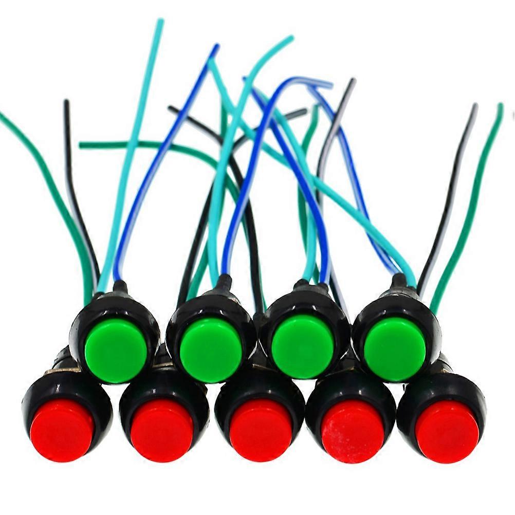 Motorcycle Round Motorbike Self-Locking Switch for Flameout 5Pcs Pack