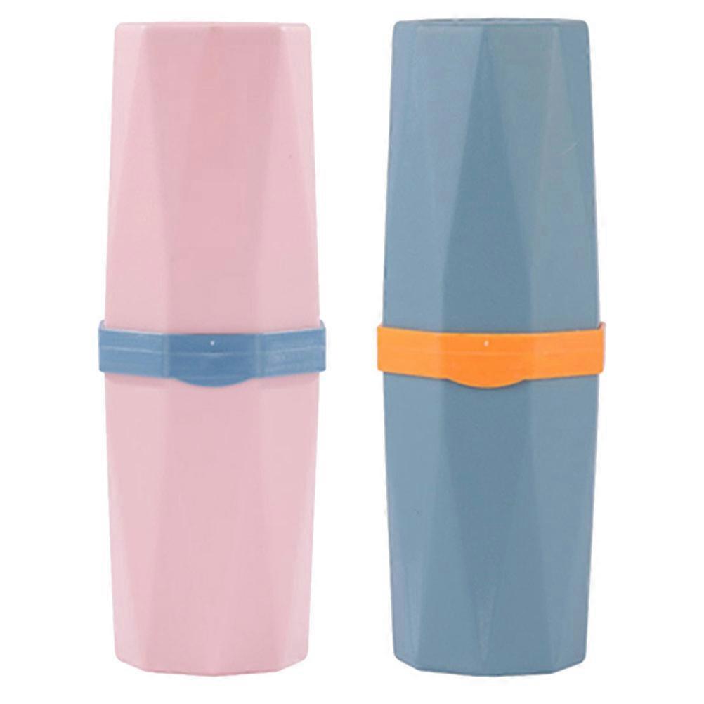Toothbrush Holders Portable Toothbrush Holder Cups for Home 2Pcs Cup Set