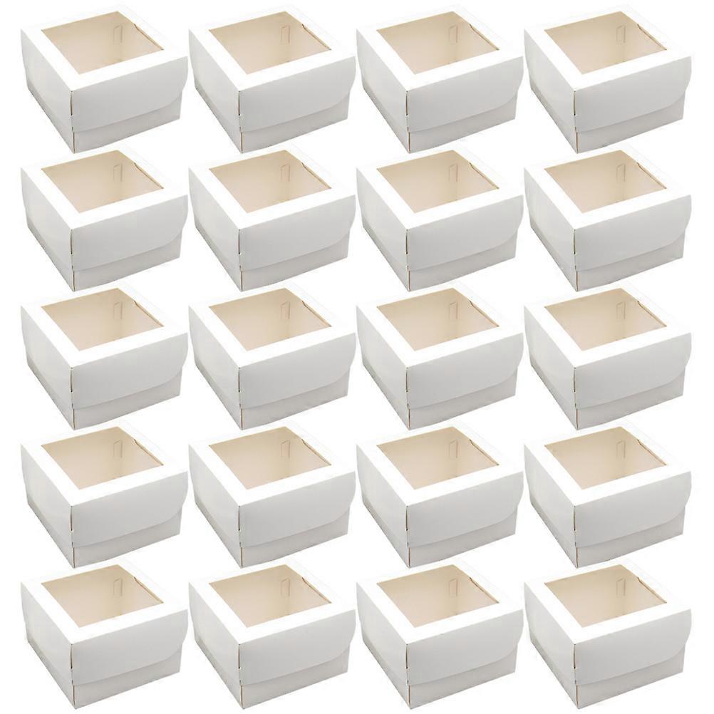 Compact Cake Boxes Small Cake Box for Food Storage 20Pcs White