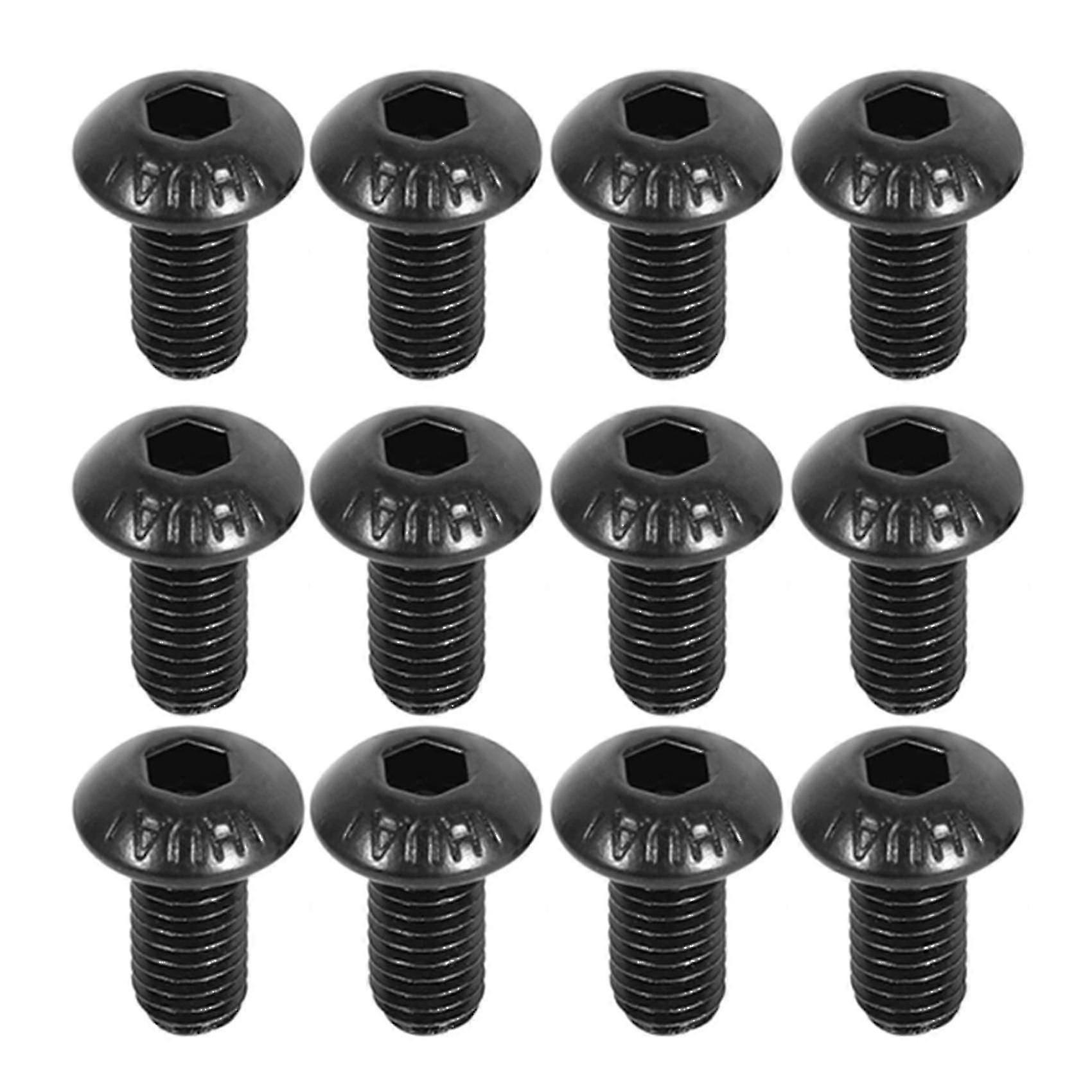 Button M5 X 10mm Hex Head Screw Cap Black 50