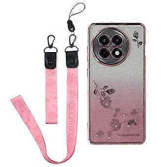 Lemonda For OnePlus Ace 5 5G 13R 5G Case Flower Pattern TPU Gradient Phone Cover with Lanyards - Ros