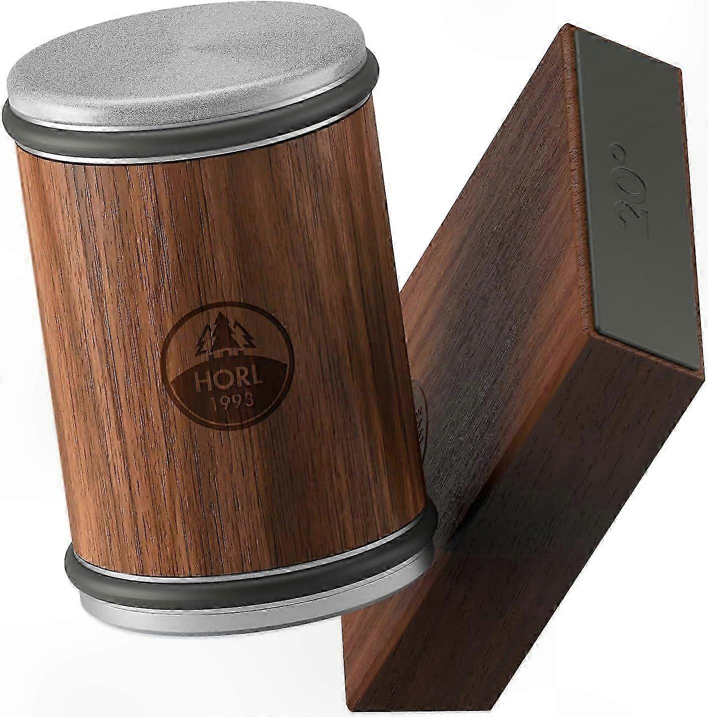 Walnut Rolling Knife Sharpener - German-Made Kitchen Tool for Razor-Sharp Edges - Effortless Sharpening Kit with Magnetic Roller