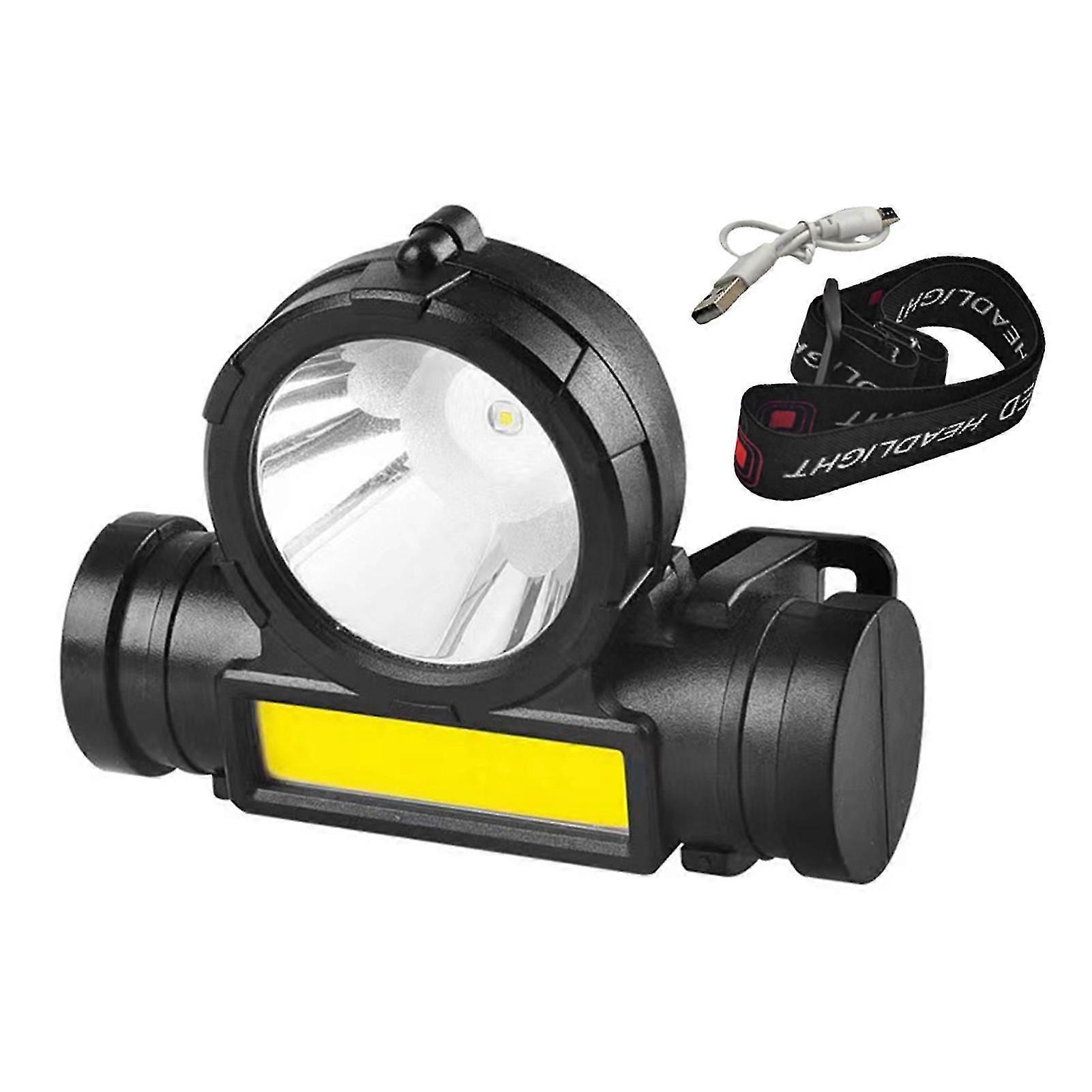 Outdoor Dual-Purpose Strong Headlight, LED+cob Multi-function Riding Light, Mini Work Light, USB Charging