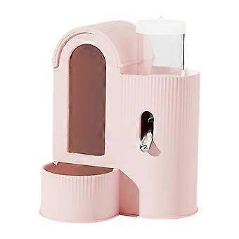 2-in-1 Food & Water Dispenser, Leak-Proof, Detachable, Washable, Compatible with Rabbit/Guinea Pig Cages – Pink, 2.6oz