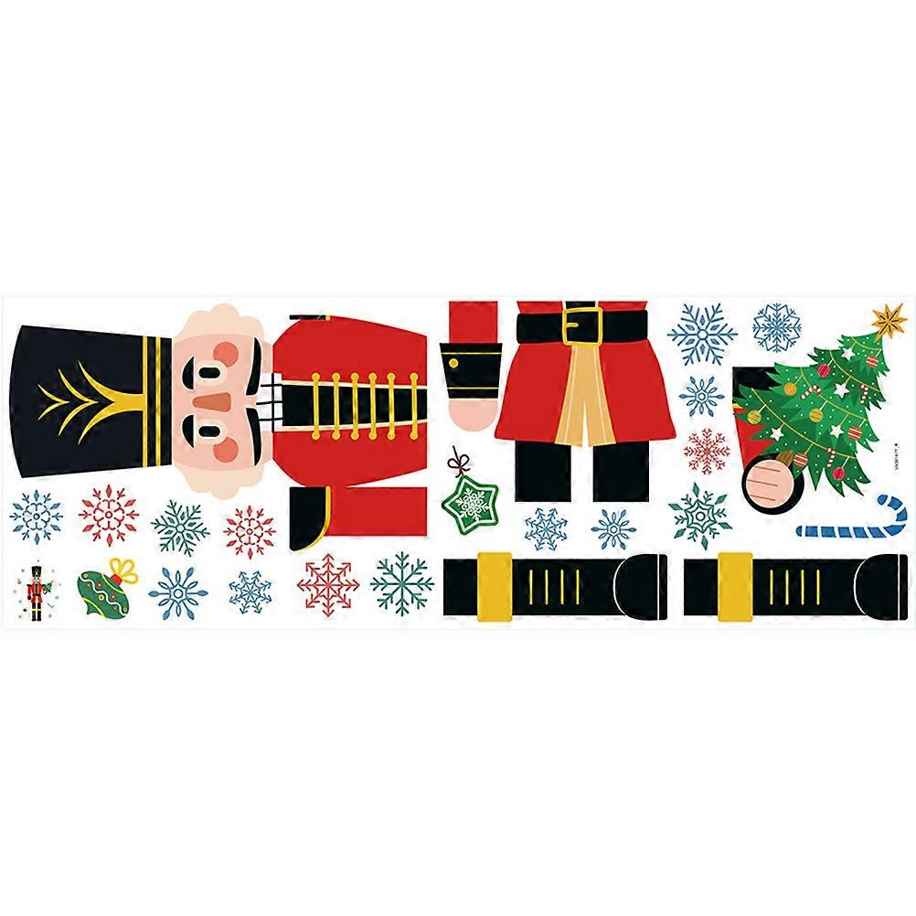 Christmas Nutcracker Window Sticker for Decoration 2Pcs Assorted Colors