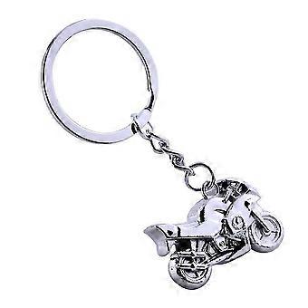 3D Mini Motorcycle Motorbike Cool Silver Metal Charm Car Key Ring Keychain Gift