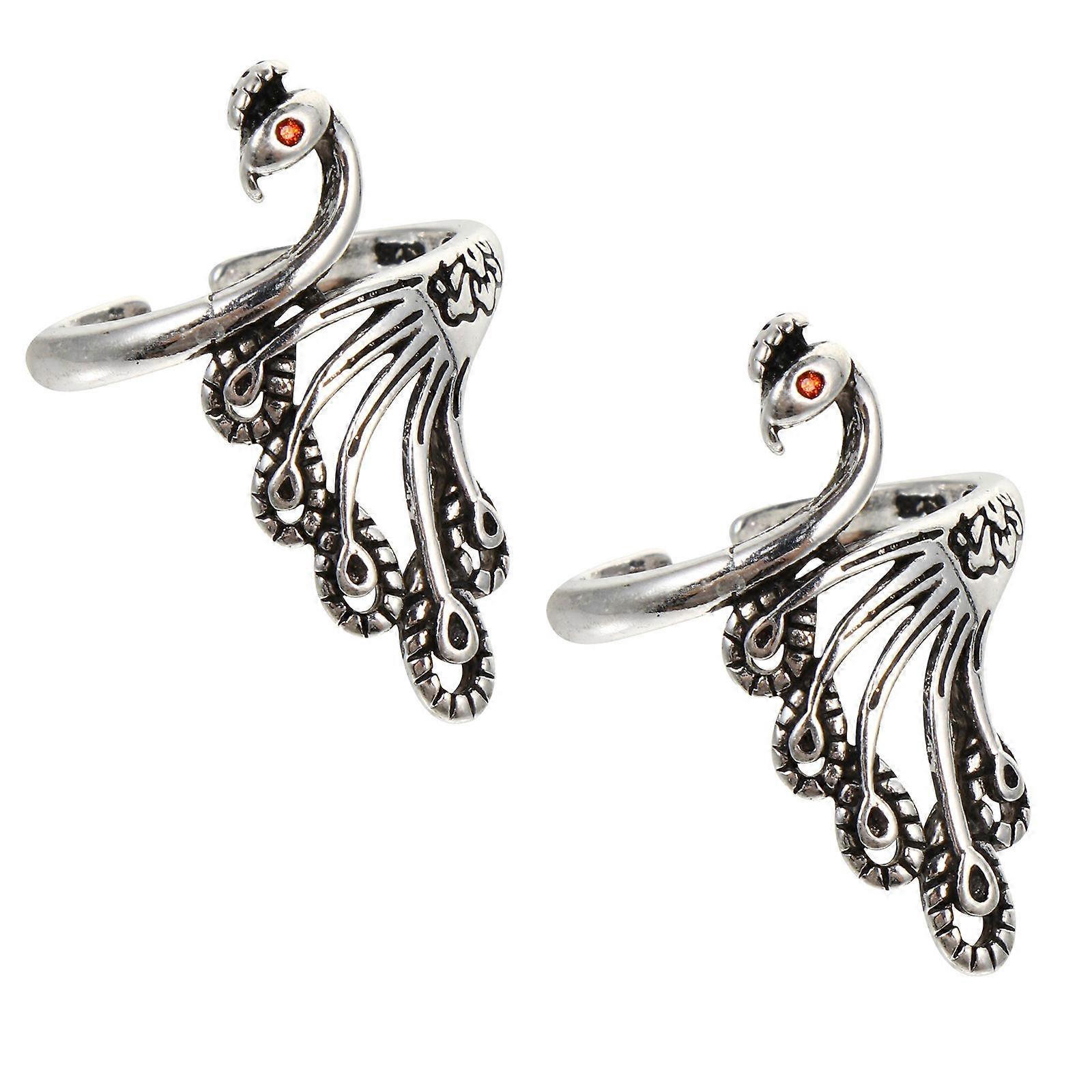 2Pcs Adjustable Knitting Loop Ring for Sewing Metal Crochet Tool Silver