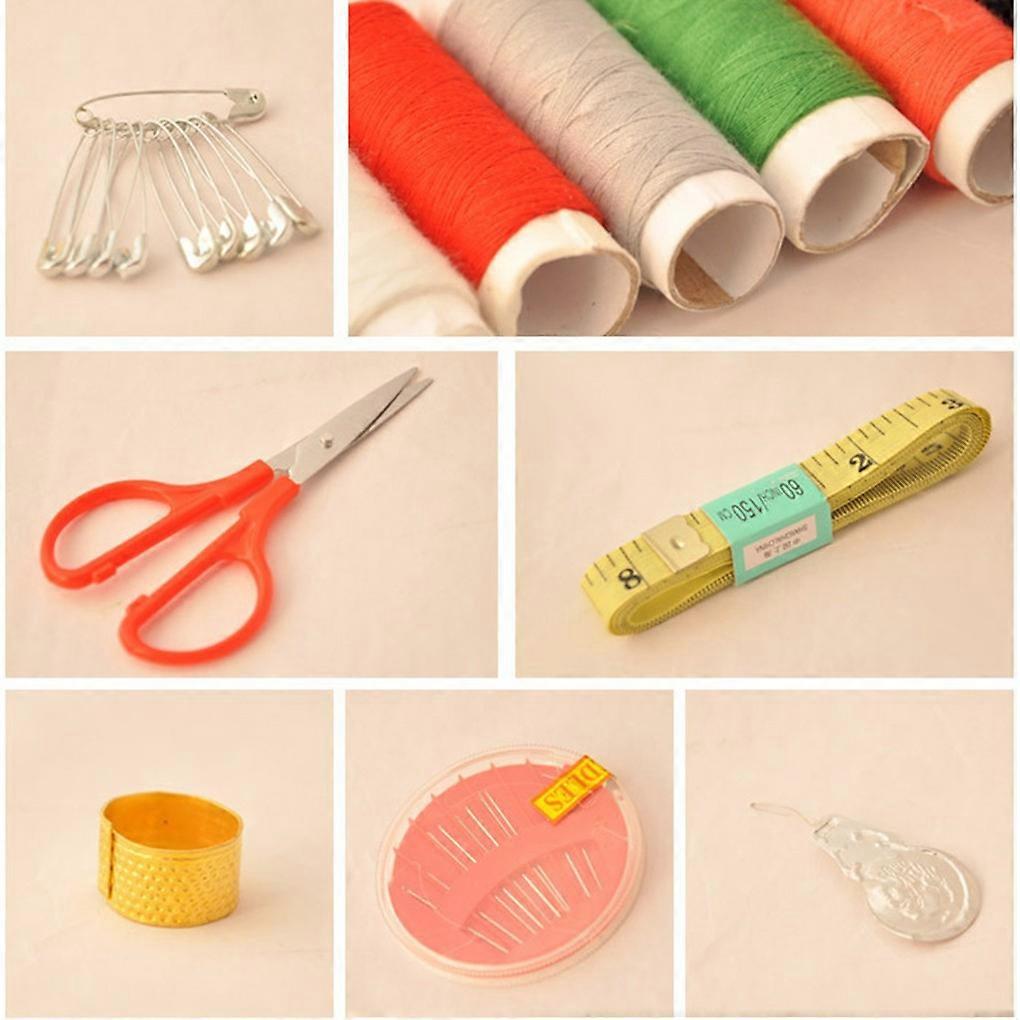 Portable sewing tool kit (1 set): threader, needle, measuring tape, scissors