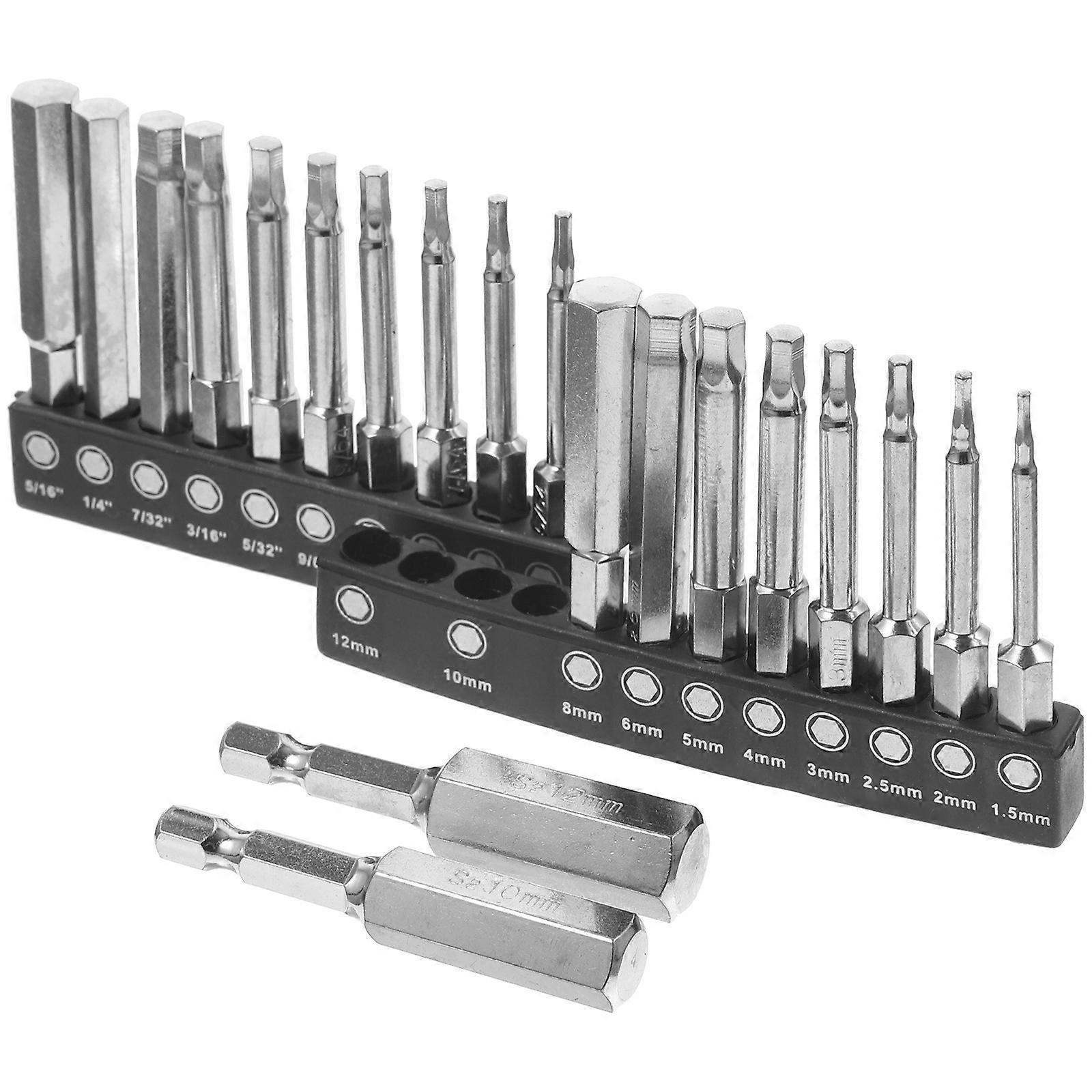 3Sets Drill Bit Set Multifunctional for Home Silver Assorted Bits