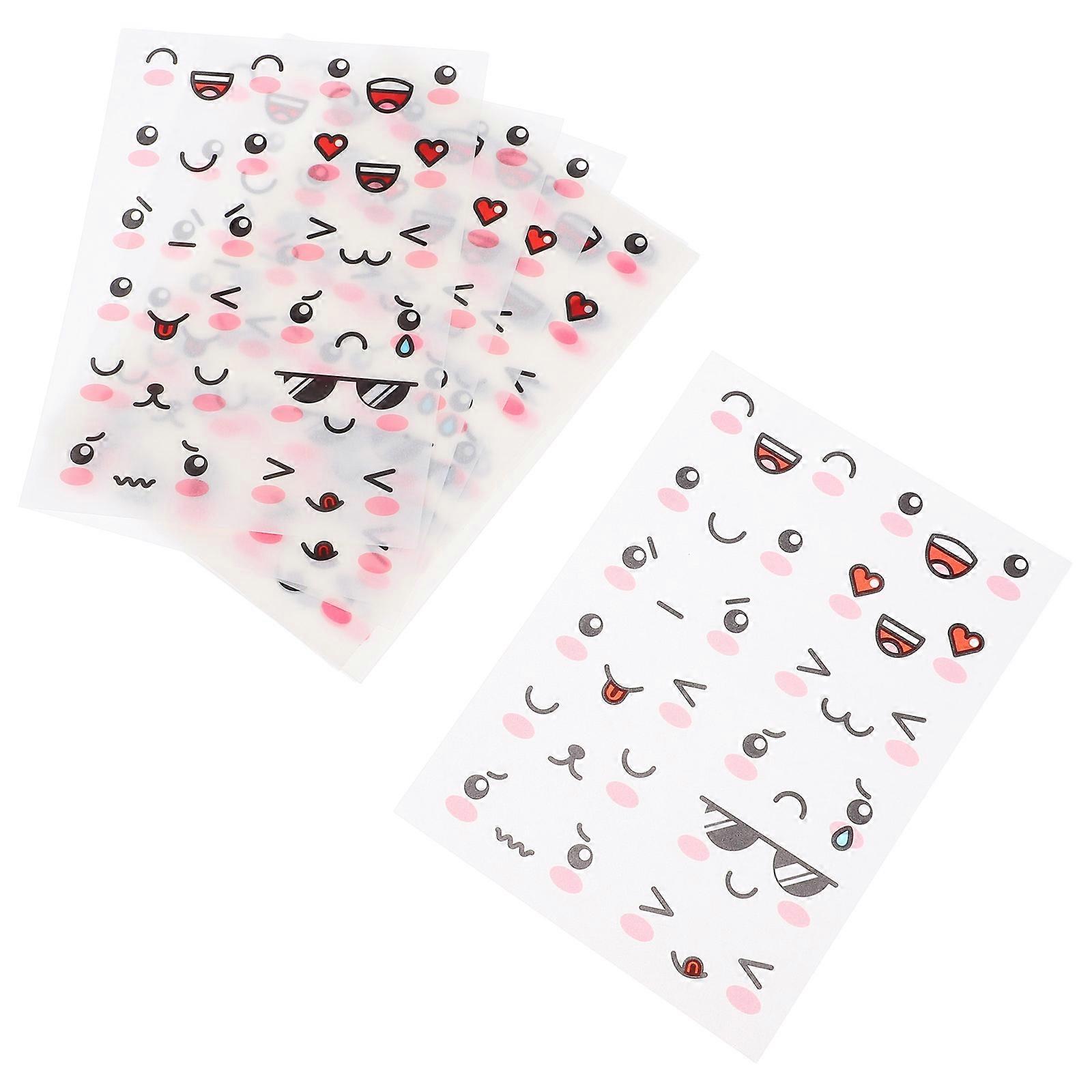 Easter Egg Stickers DIY Face Expression Decals for Decoration 10 Sheets PVC