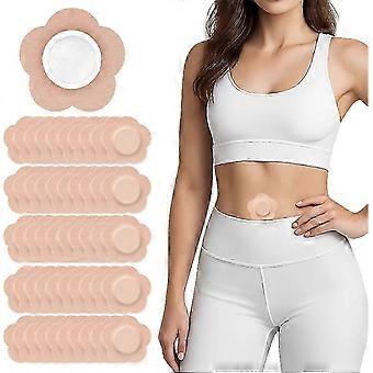 50Pcs Castor Oil Pack Wraps, Castor Oil Patches, Disposable Organic Cotton Self-Adhesive Pads, Belly Button Patch for Caster Oil, Portable Breathabl