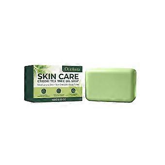 Tea Tree Oil Skin Care Soap, Gentle Cleansing Bar for Moist-Prone Skin & Body Folds, Calming & Refreshing, 100g