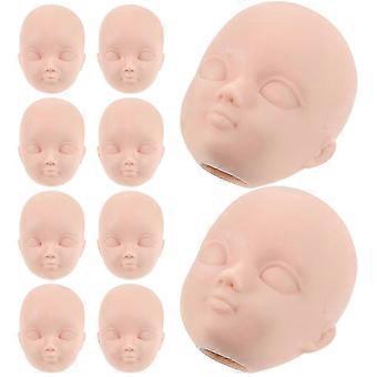 Conjunto de 10 cabeças de boneca de plástico para prática de maquiagem, pintura e artesanato.
