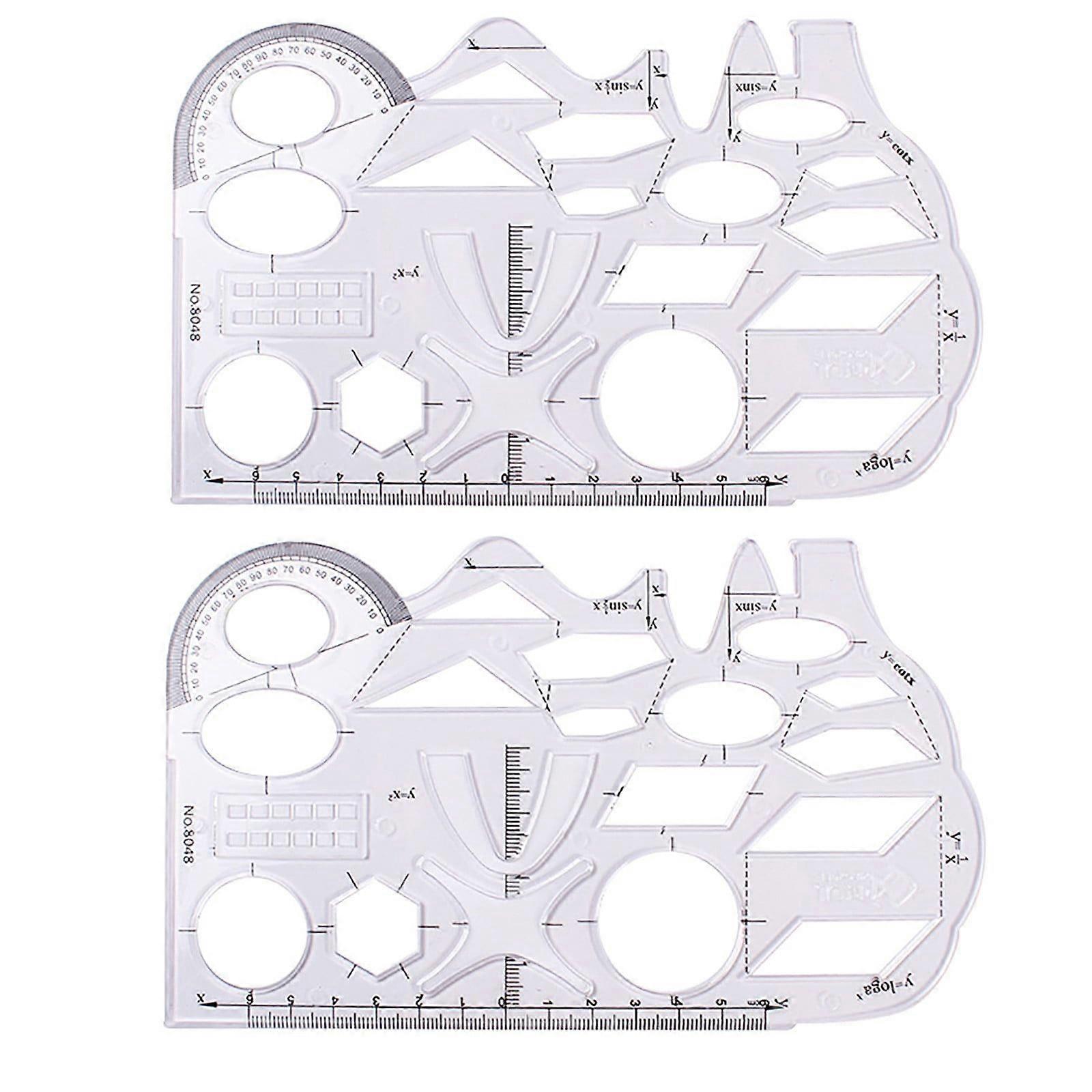Multifunctional Geometric Ruler,Multi-Functional Student Ruler Mathematics Function Geometry Drawing Ruler