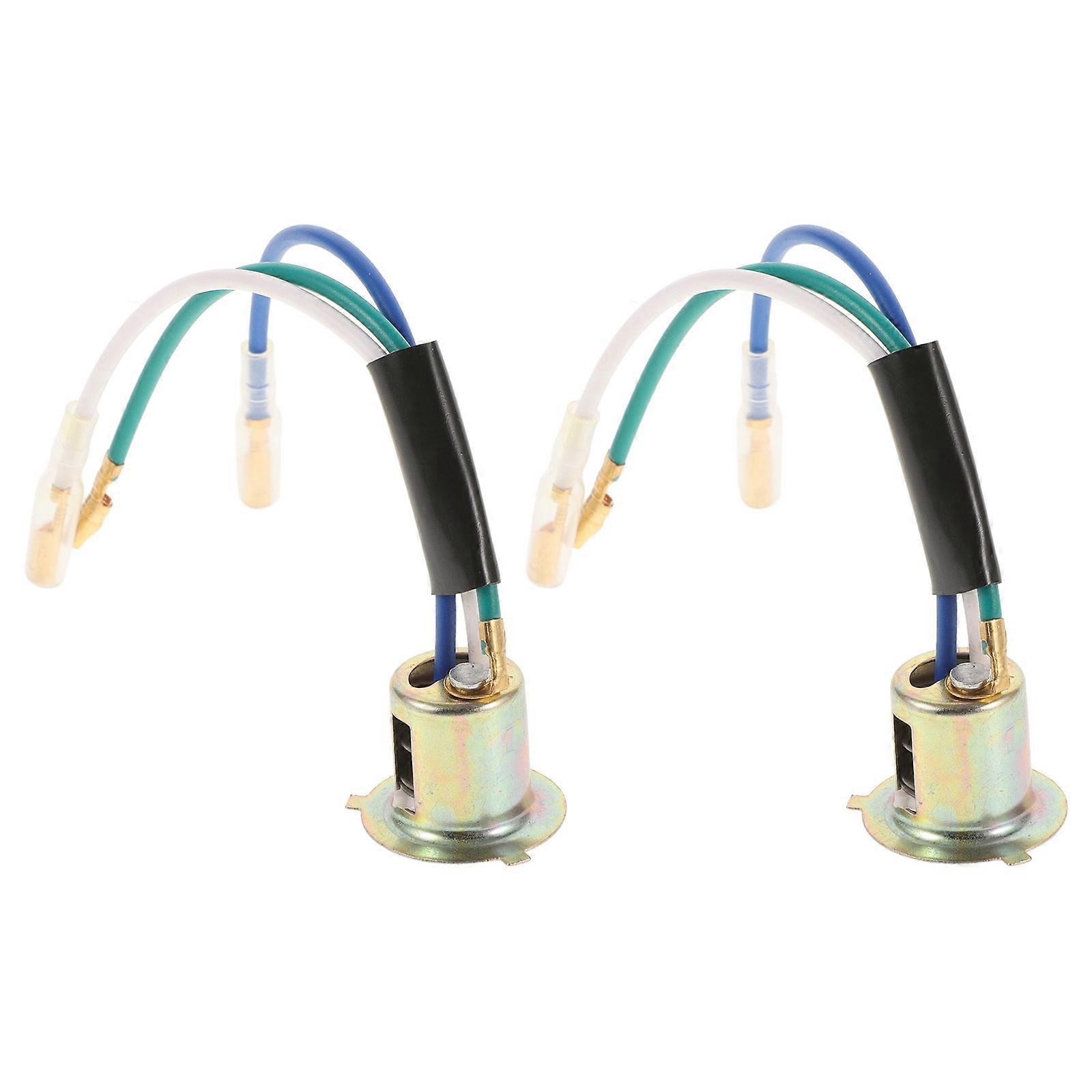 2pcs Motorcycle Scooter Tail Light Sockets Easy Installation Lamps Socket Holder Adapter (Headlight Socket)