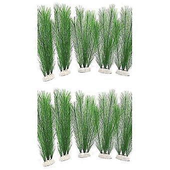 Aquarium Decorations Fish Tank Artificial Green Water Plants Made of Silk Fabrics Plastic,for All Fish and Pets 10Pcs AF