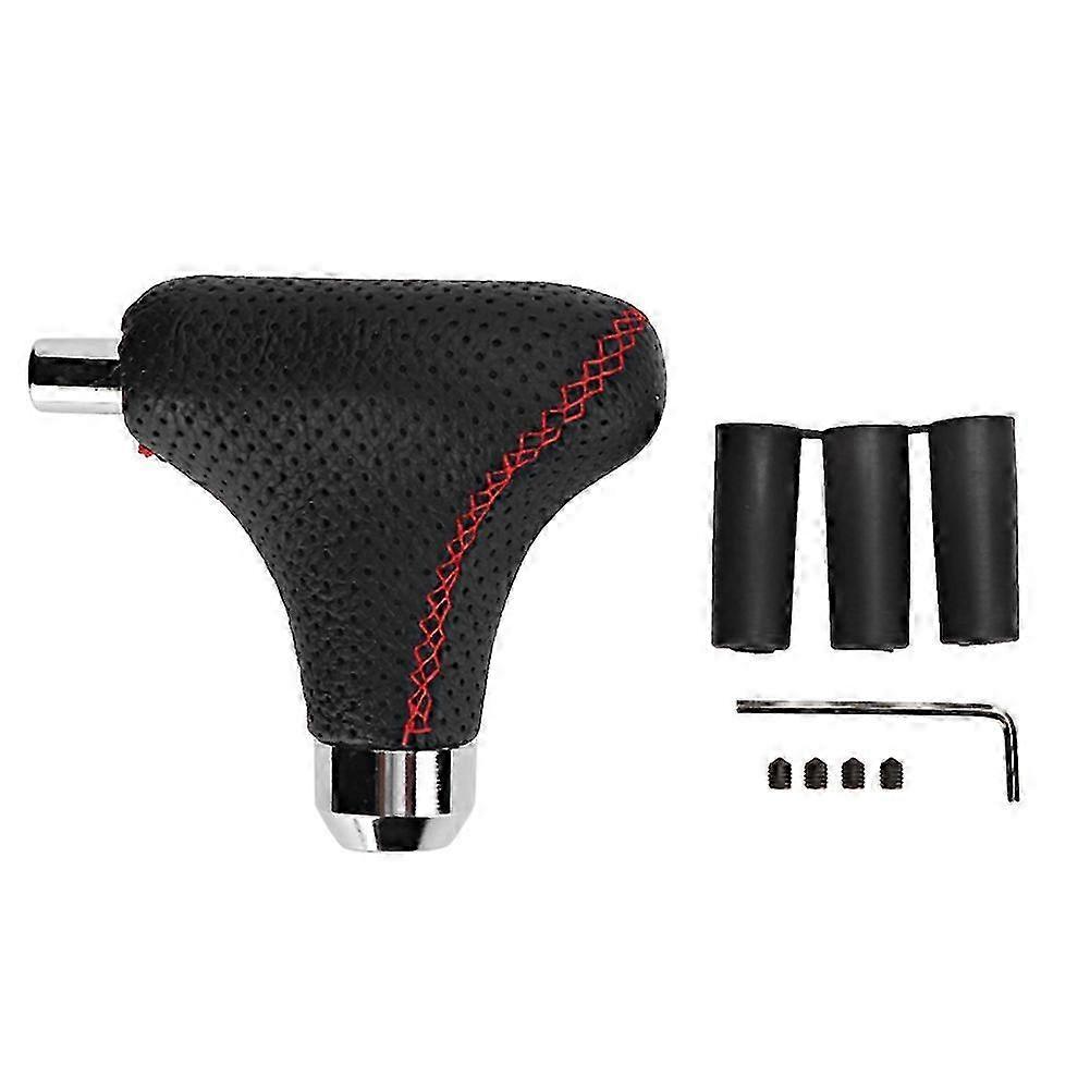 Universal manual gear shift knob with button modification accessory