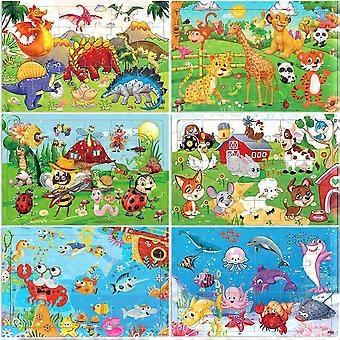 Wooden Jigsaw Puzzles compatible Kids Ages 3-5 Year Old, 6 Pack 30 Pieces Colorful Preschool Educational Learning Toys Gift Set compatible Toddler Chi