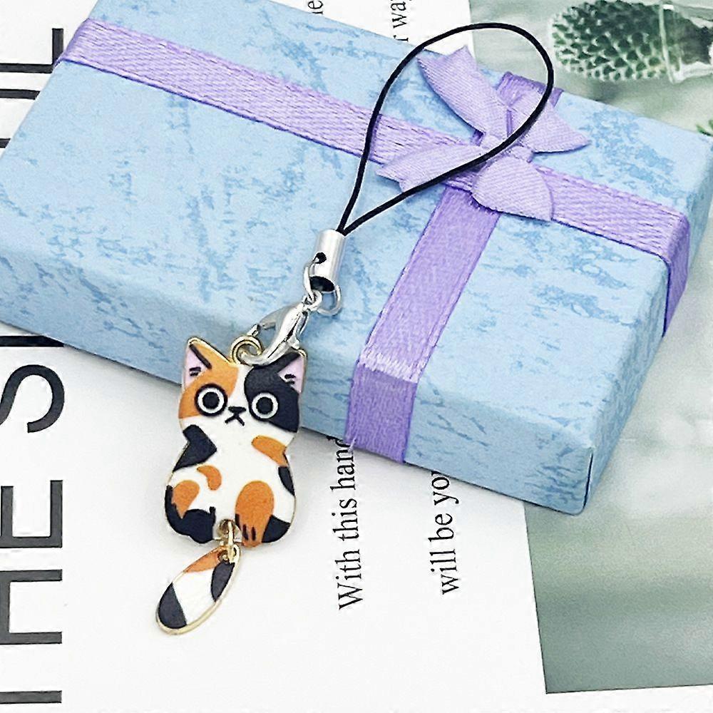 cartoon cat mobile phone keychain cute