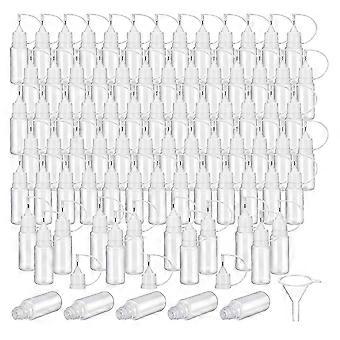 Mini Needle Tip Glue Bottles 100 Pack 0.34 oz Precision Applicator for Acrylic Painting, Alcohol Ink, and Crafts