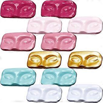 12Pcs Empty Eyelash Trays Holder Plastic False Eyelash Storage Cases Fake Packaging Boxes Face Shape Lash Container Holder Storage Trays