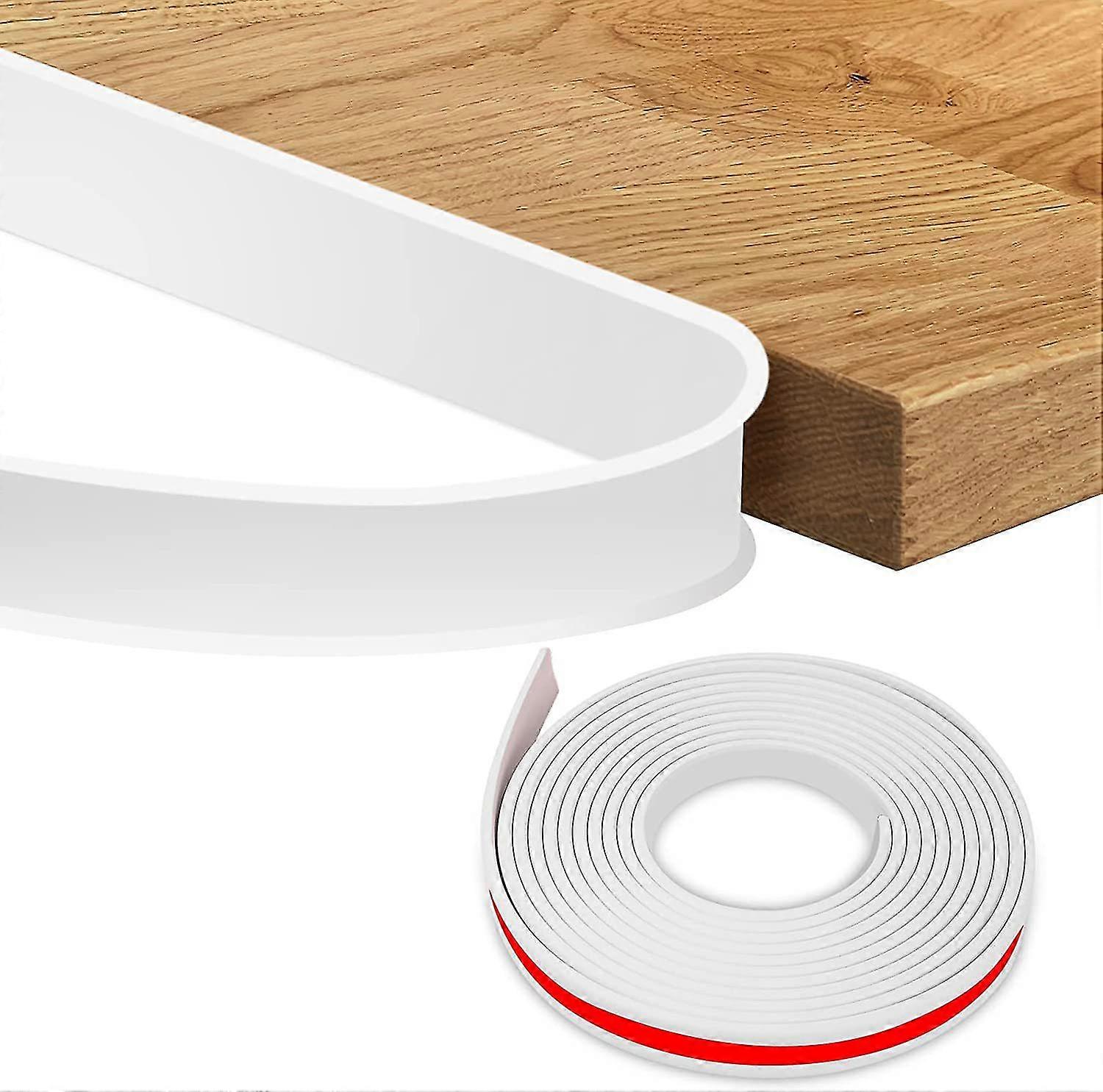 Bande de chant en forme de U, protection de chant flexible en TPE compatible avec la réparation et la restauration de meubles (12 mm, blanc)