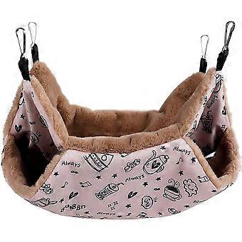 Kleines Haustier Anhänger Warme Hängematte Käfig Zubehör Bettwäsche Papagei Zucker Gleiter Frettchen Eichhörnchen Hamster Spiel Schlaf, Rosa Tasse - Mittlere Größe