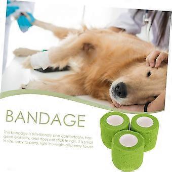 Breathable Pet Wrist Injury Bandage Elastic Sports Bandage Adhesive Cohesive Elastic Wrap for Sprains Green Medium 3 Rolls  Green