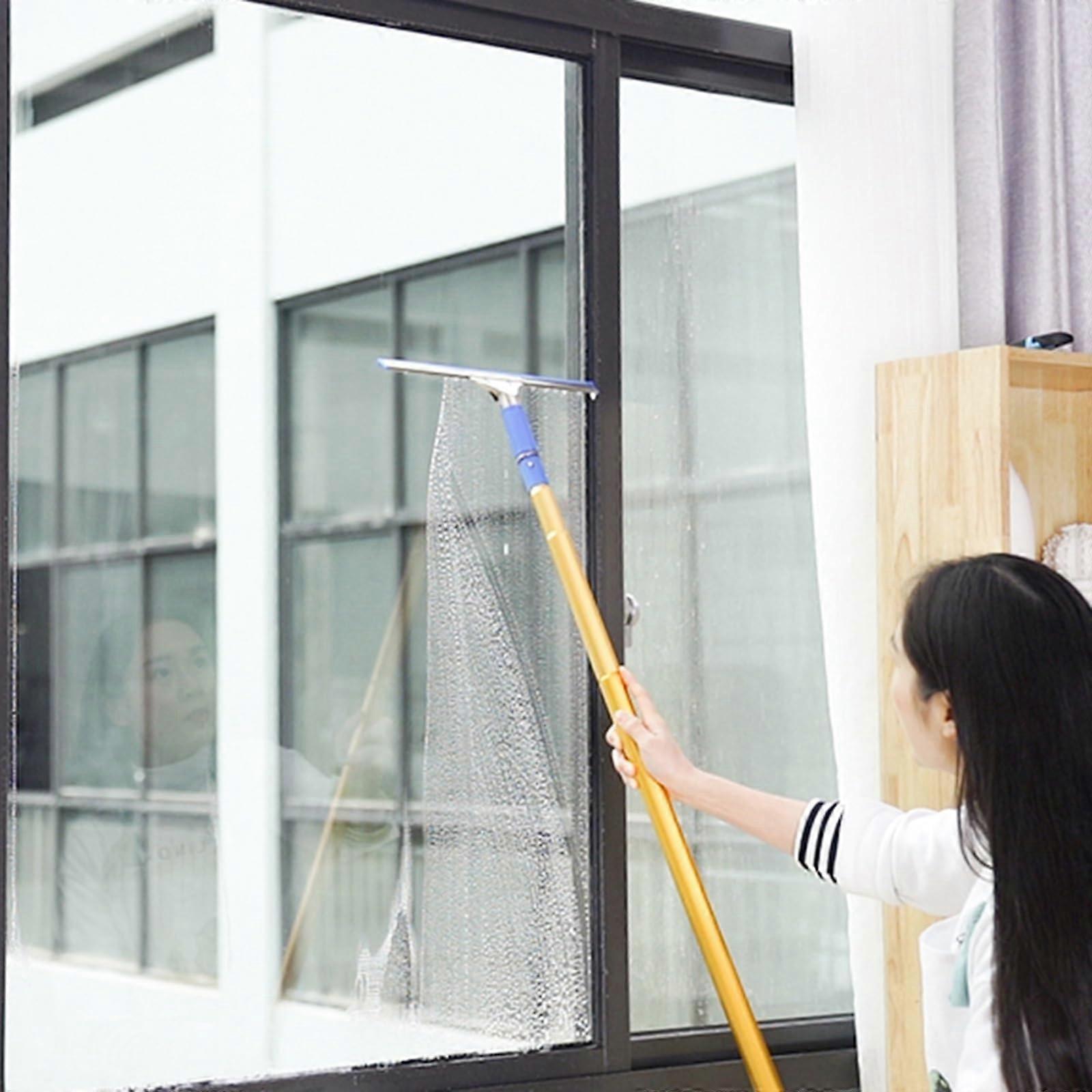 Telescopic Window Cleaning Pole 41ft Extra Long Reach, Lightweight Titanium Extendable Glass Squeegee Kit