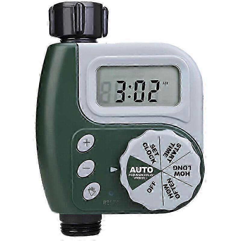 Irrigation programmer, plastic, LCD screen, green