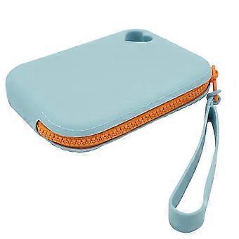 Portable Silicone Dog Treat Bag - Pet Snack Pouch for Training and Walking,Pet Accessories for Outdoor Use Light Blue