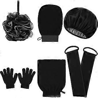 7 Pieces Exfoliating Body Scrubber Set 1-Back Scrubber 2- Body Bath Gloves 1-Shower Sponge Loofah 1 Pair Shower Wash Gloves 1 Pcs Bath Cap for Men Wo