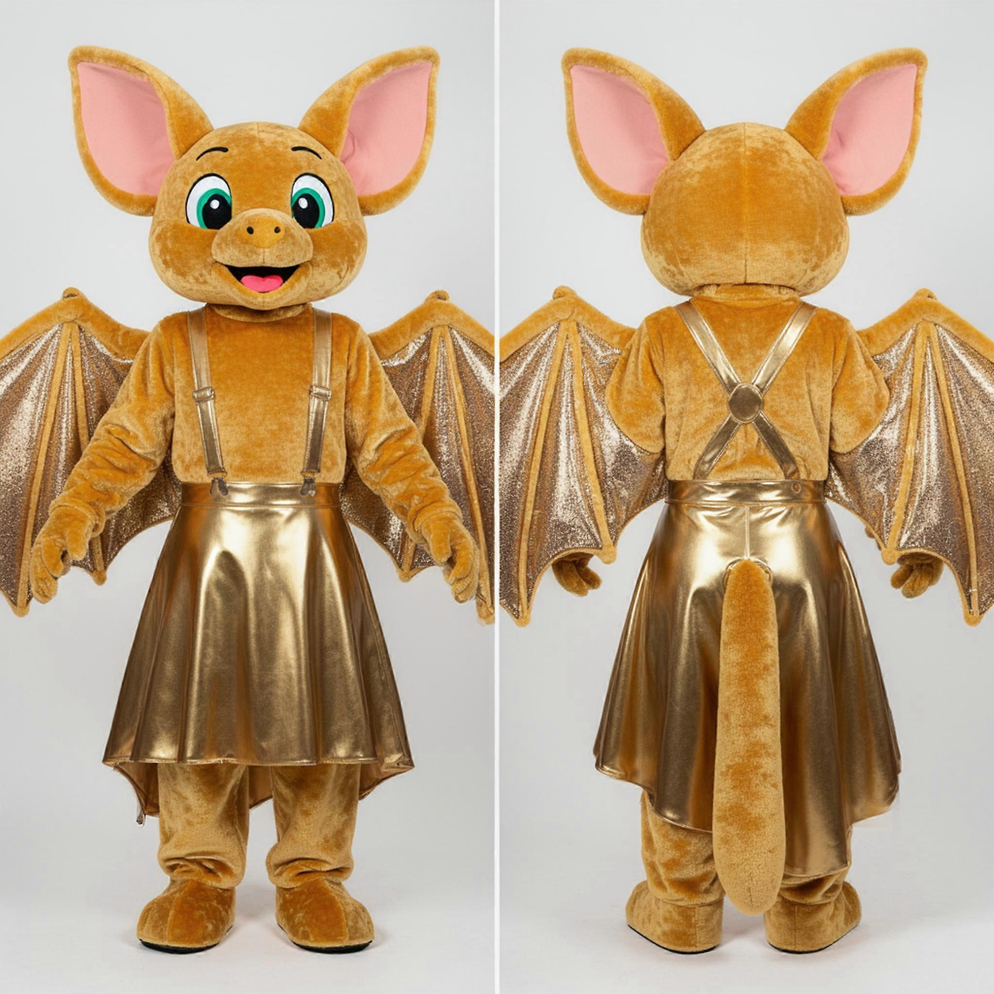 MASTICOT Golden Shimmering Fruit Bat Mascot