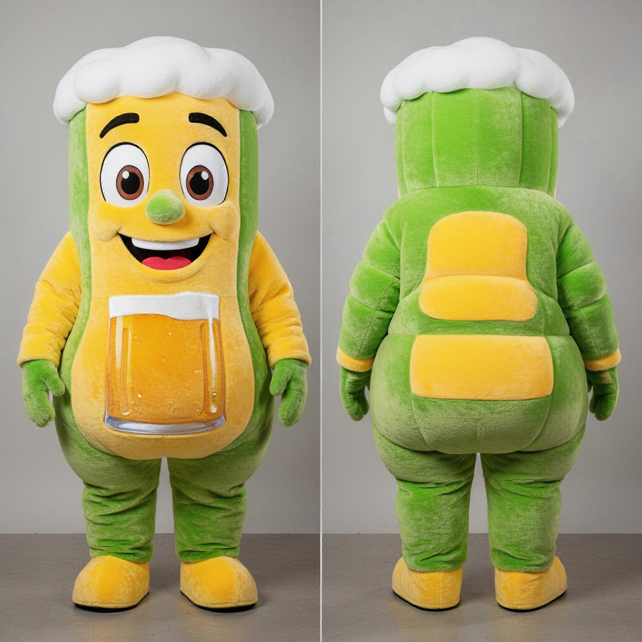 MASTICOT Lime Green Rounded Green Beer Mascot