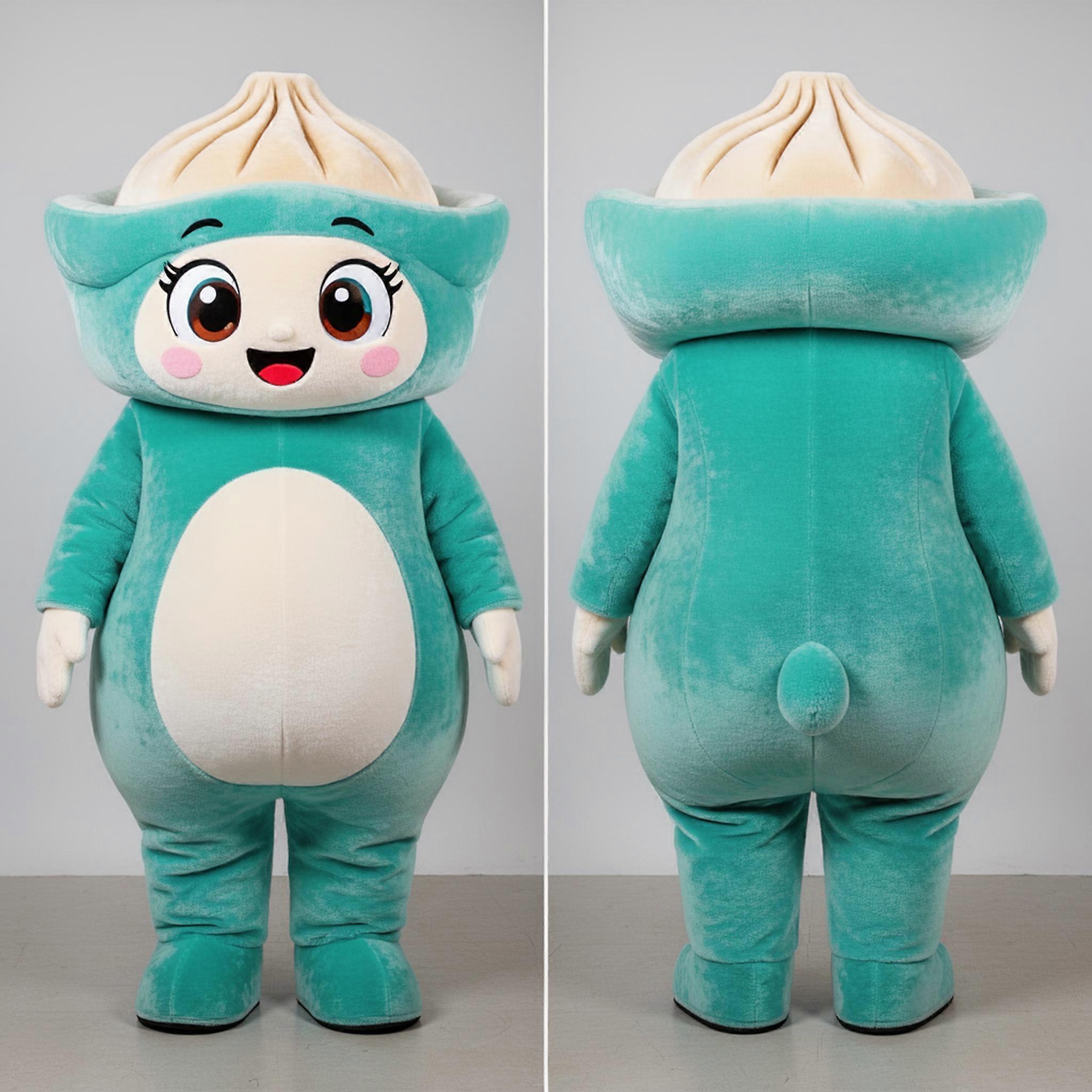 MASTICOT Teal Rounded Dim Sum Mascot