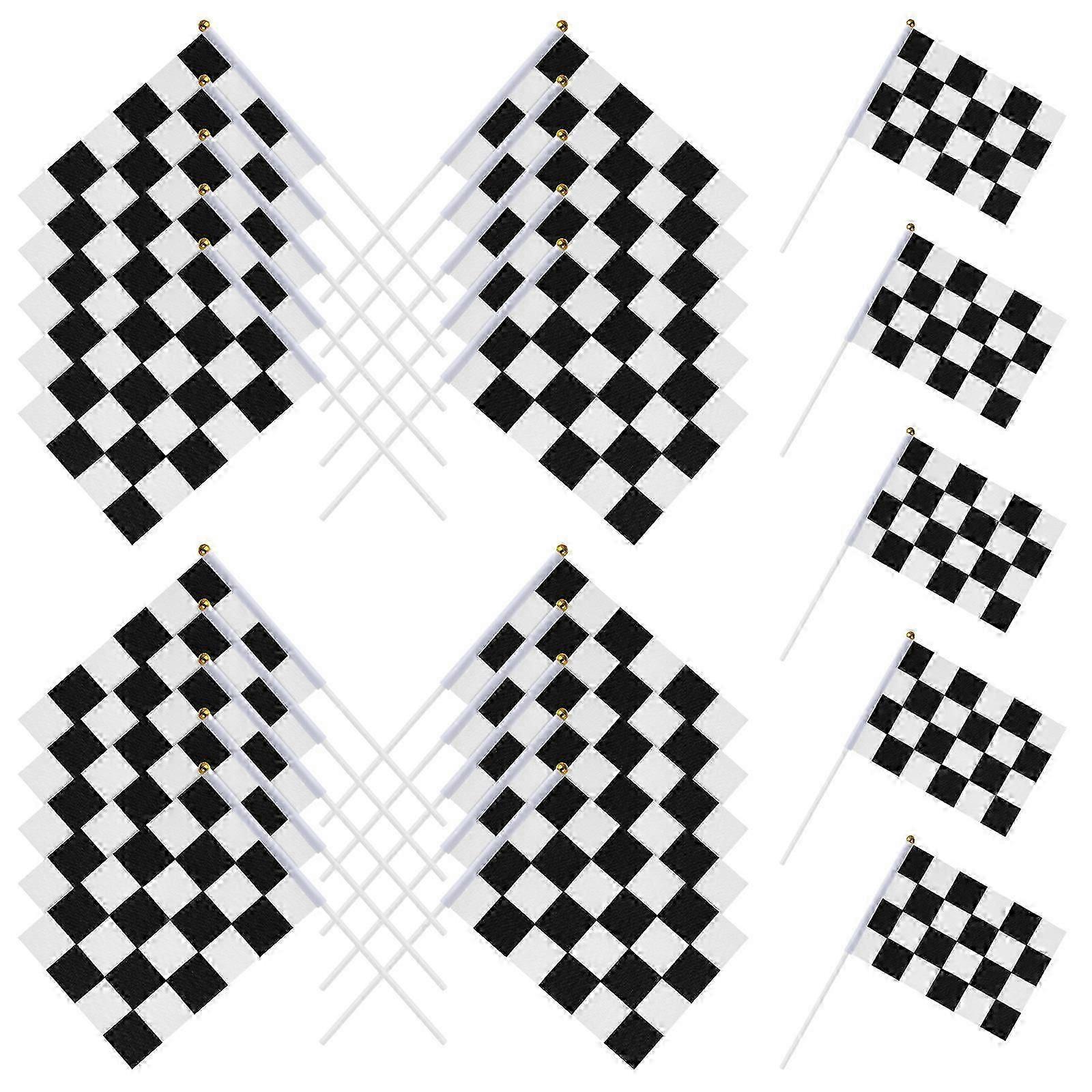 125Pcs Racing Signal Flags Checkered Pattern for Match Parties