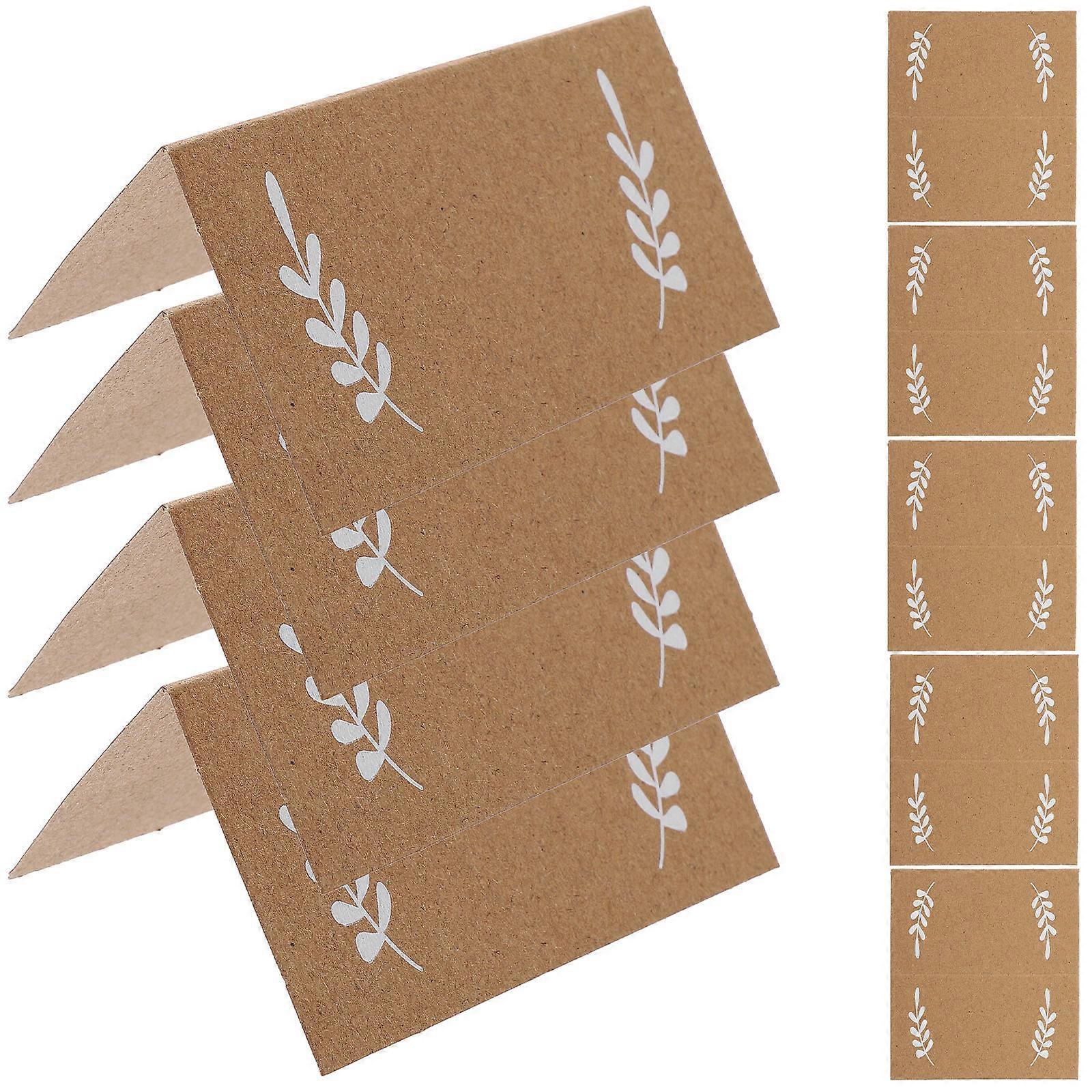 Wedding Table Place Cards Paper for Seating 100Pcs Leaf Pattern Cards