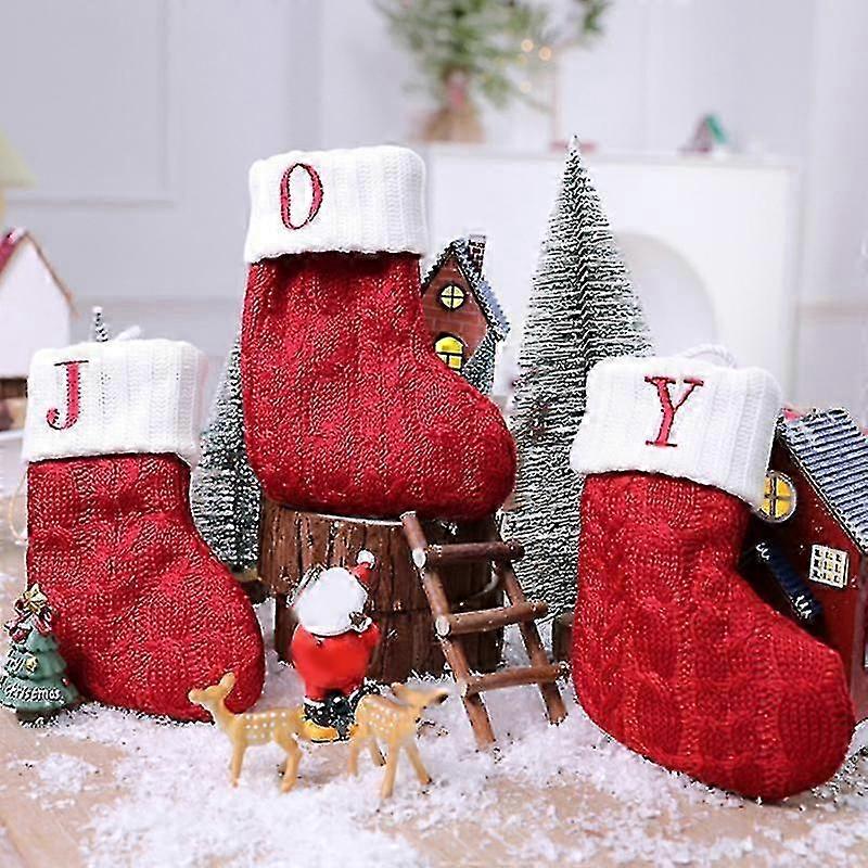 Knitted Initial Stockings Holiday Decor