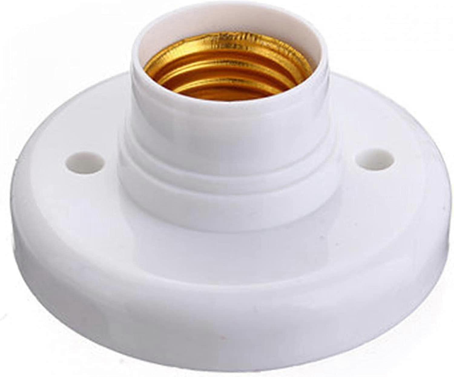 White E27 Screw Base Lamp Socket