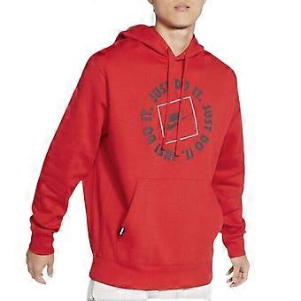 NIKE Mens Fleece Hoodie JDI Pullover Long Sleeve Winter Hooded Sweatshirts Red