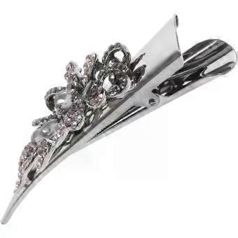 Retro Rhinestone Duckbill Hair Clip with Metal and Crystal Material for Hair Styling Highlight Appearance for Christmas and Parties