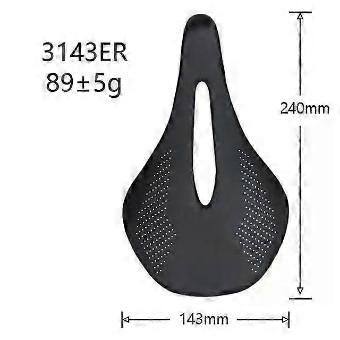 Racefiets/MTB Fiets Zadel 240x143mm Koolstofvezel Ronde Rail 7*7mm Super Licht 89g 3143ER