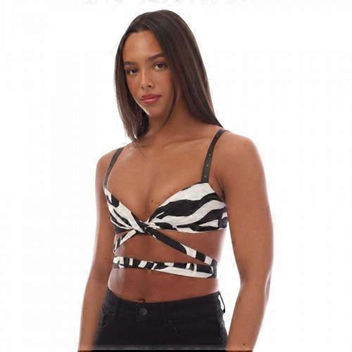 Off White Womens/Ladies Zebra Print Bralette