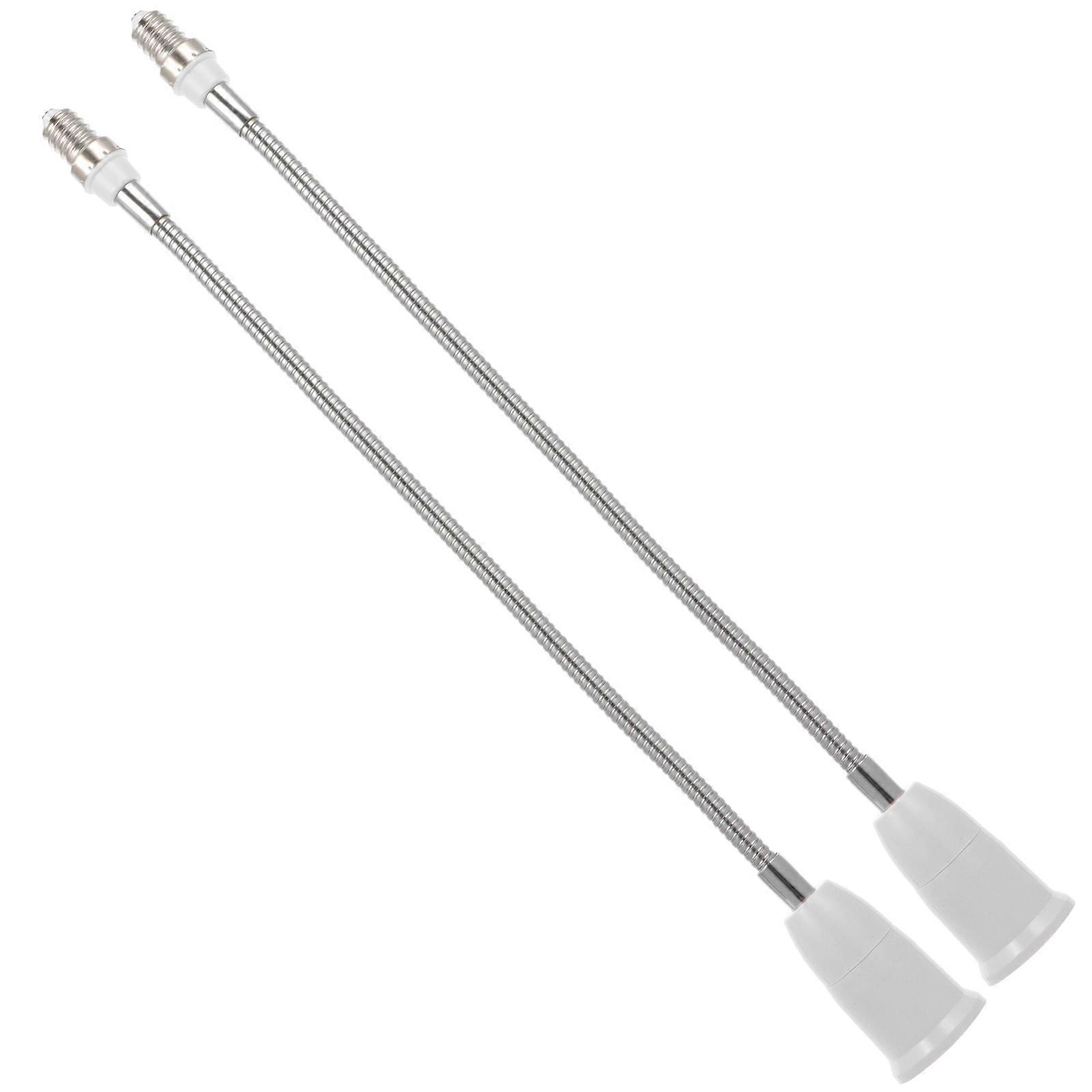 E14 to E27 Bendable Lamp Holder Extension Socket Extender 2Pcs