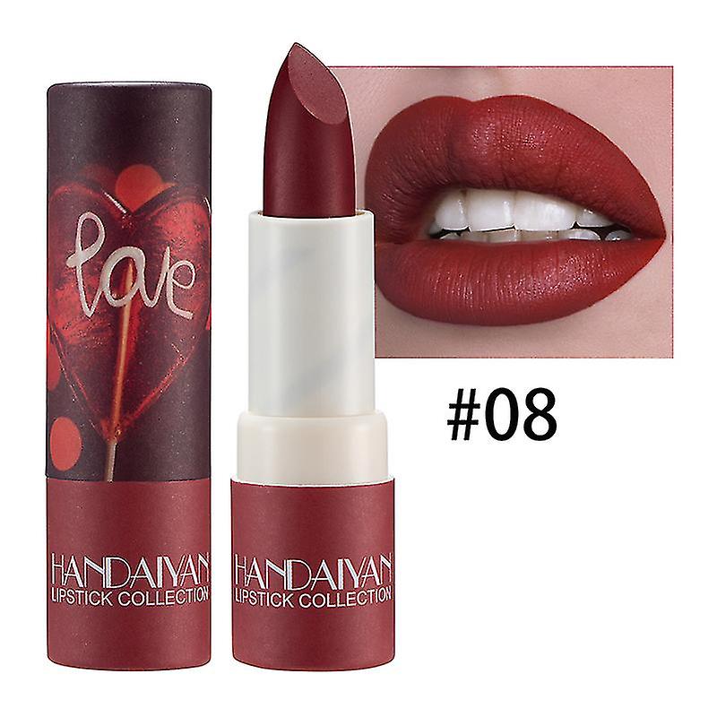 8 Colors Matte Waterproof Velvet Nude Lipstick Sexy Red Brown Lip Matt Pigments