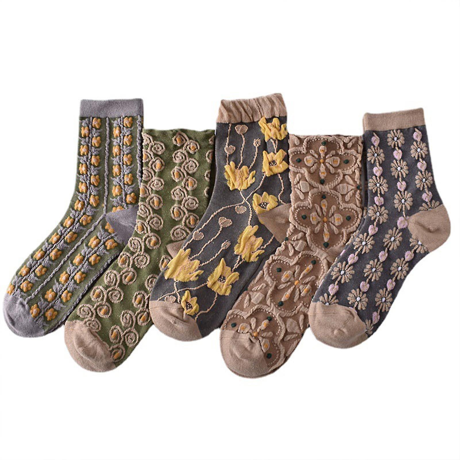 Women's Socks Multipack Palace 3d Relief Pattern Deodorant Socks For Winter Daily Wear Party Costume