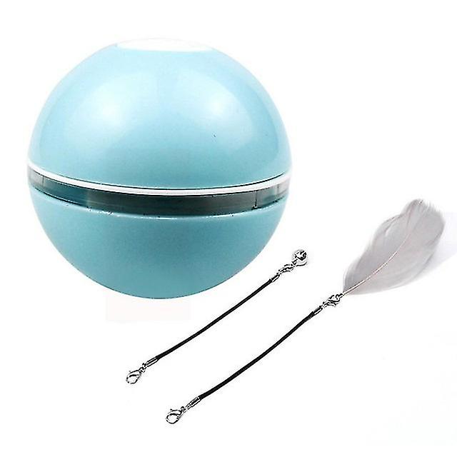 Usb Intelligent Interactive Cat Toy Self Rotating Ball Automatic Rotation Ball Feather Toy Led Magic Roller Ball For Cat Dog Kid