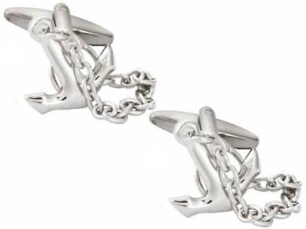 Zennor Anchor Cufflinks - Silver