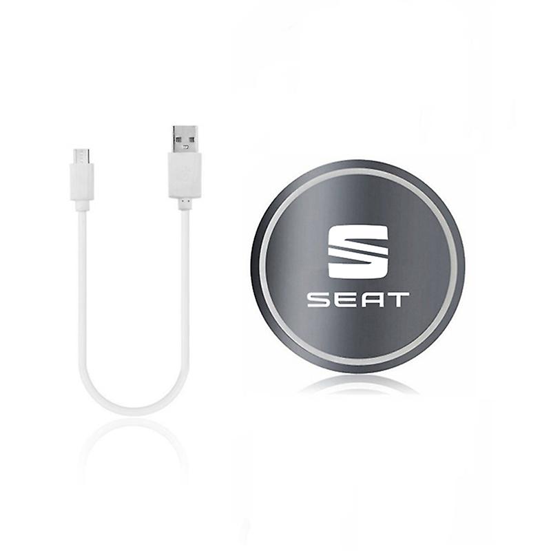 1x Led Car Cup Drink Holder Logo Light Usb Charging Luminous Coaster For Seat Leon Fr Mk2 Mk3 Lbiza Altea Car Accessories
