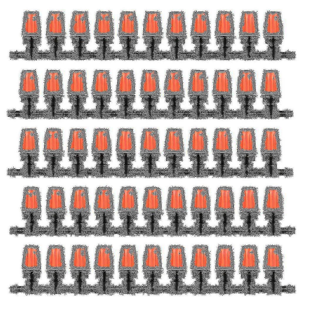 50 Pcs Three-way Atomizing Nozzle, Adjustable Mist Nozzles, Drip Irrigation Emitters, Greenhouse Watering System